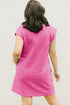 Textured Cap Sleeve T Shirt Dress